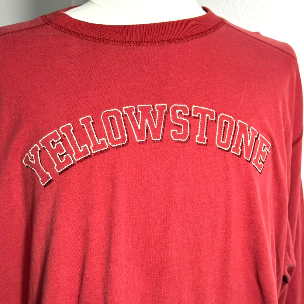 OPI NWT XXL Rust Red Yellowstone Embroidered National Park Long Sleeve Tee Shirt